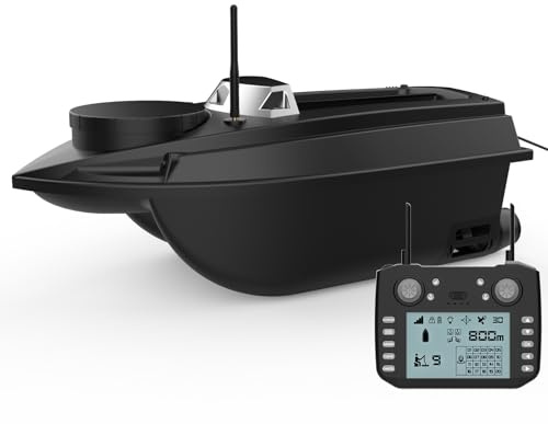LOKEEVAN 800m 20000mAh Futterboot mit GPS, 3,3 kg Tragkraft 9 Angelplätze 180 Positionierungspunkte RC Angelboot mit Doppelmotoren, V030