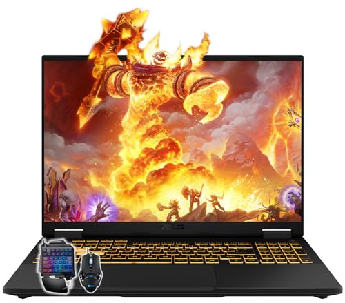 ASUS TUF Gaming F16 Laptop, NVIDIA RTX 5060, Intel i7-14650HX(Up to 5.2GHz), 16 FHD+ 165Hz LCD Anti-Glare Display, WiFi 6E, Fast Charge, 64 GB DDR5, 4 TB SSD, Windows 11 Pro, Accessories