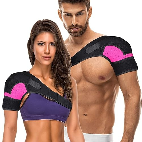 Chlffua Shoulder Brace For Women and Men Adjustable Support Brace for Left and Right Shoulder Compression Sleeve for Injury Prevention, Dislocated AC Joint, Tendonitis,Fracture, Sprain