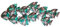 SEESTERN Fischschwarm Metall Wand Deko Verzierung Hänge Wand Dekoration 68cm /1805.Petrol