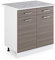 Vicco Küchenunterschrank R-Line, Schubladenschrank für die Küche, Grau/Weiß, 80 cm, AP Marmor