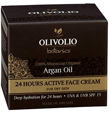 Olivolio botanics 24h-Aktiv ultra-reichhaltige Gesichtscreme mit 100% Bio Arganöl, Hyaluronsäure und Q10 für trockene Haut - ohne Mineralöl und Parabene !