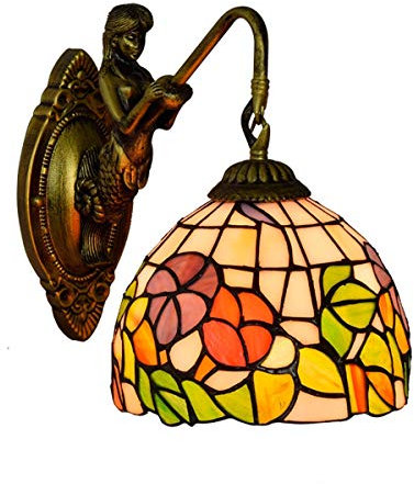 Blivuself Tiffany Wandlampen Licht 8-Zoll-Tiffany Modren Buntglas-Garten-Wand-Lampe for Wohnzimmer Esszimmer Schlafzimmer Bar Club Aisle Balkon