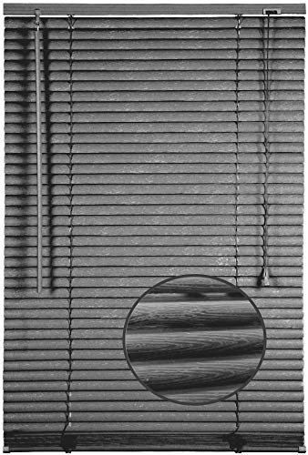 Funky Gadgets Grey Embossed Pattern PVC Window Venetian Blind Blinds Easy Fit Curtains Made to Measure Blinds Windows Treatment Shutters Twist Open Close(Steel Grey Embossed Pattern, 60 x 150 cm)