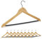 Relaxdays Pack de 10 Perchas Ropa, para Traje, Antideslizantes, Barra, Gancho 360º, Bambú-Hierro, Marrón y Negro
