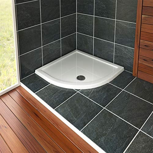 Quadrant 800 x 800mm Shower Tray Pearlstone for Shower Enclosure Cubicle with Waste Trap