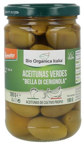 Bio organica italia, Olive verdi bella di cerignola in salamoia bio, 280g