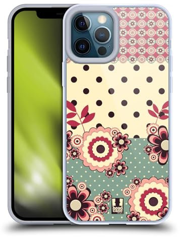 Head Case Designs Rosa Crema Punti Floreali Custodia Cover in Morbido Gel Compatibile con Apple iPhone 12 PRO Max