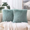 MIULEE 2er Set Kissenbezüge Künstlich Pelz Sofakissen Dekorative Dekokissen Kuschelkissen Plüschkissen Kuschelig Couchkissen Superweich Kissen Flauschig Kissenbezug für Sofa 50x50 cm Wasser Blau