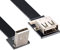 NFHK Up Angled USB 2.0 Type-A Male to Female Extension Data Flat Slim FPC Cable for FPV & Disk & Scanner & Printer 100CM