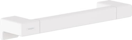 hansgrohe AddStoris - Haltegriff Dusche, Haltestange Bad, für Wandmontage, verdeckte Befestigung, Badezimmer Zubehör, Mattweiß, 41744700