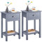 Yaheetech Lot de 2 Tables de Chevet Tables de Nuit en Bois 40 x 30 x 61 cm avec 1 Tiroir 1 Étagère Ouverte Table d'Appoint pour Salon Chambre Bureau