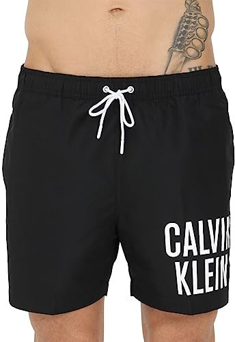 Calvin Klein Herren Badehose Medium Drawstring Lang, Schwarz (PVH Black), S
