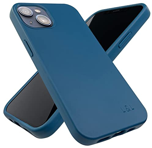 LOAM & LORE Biodegradable Phone Case for iPhone 13, Plastic Free Eco Friendly Phone Case, Plant Based Compostable iPhone 13 Case, Premium Zero-Waste Phone Cover (Deep Blue)