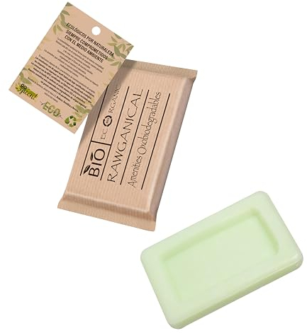 100 Pastillas de jabón Bio 10gr rectangular| Pastilla de jabón Eco-Bio | Amenities para hoteles| Jabón 100% Biodegradable | Toiletries Bio en envases biodegradables