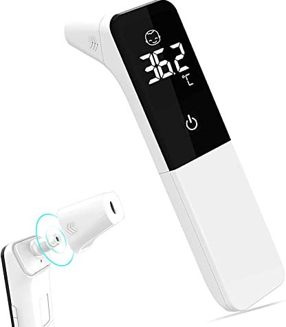 Termometro Digitale A Infrarossi Senza Contatto, Fronte E Orecchio Per Persone E Superfici. Lettura Accurata, Memoria Di Misura. Allarme Febbre