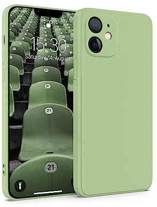 MyGadget Hülle Kompatibel mit iPhone 12 Mini - robuste Silikon Schutzhülle TPU Case Slim Silikonhülle - Back Cover Kratzfest Handyhülle - Matt Grün