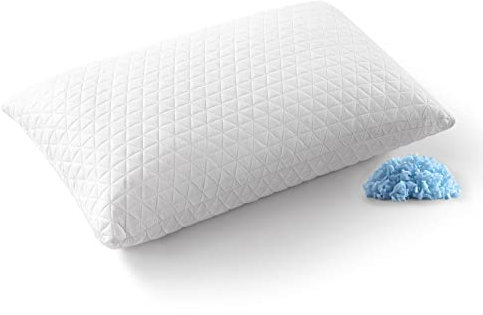 DUANDUAN MEROUS Les Deux oreillers Moelleux et Respirant - avec Housse Amovible en Bambou - Rembourrage en Mousse à Mémoire de Forme - Blanc - Oreiller Anti-Transpiration et Anti-acariens (50x70cm)