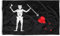 Gadpiparty Pirat Edward Flag Doppelte Seiten Druck Weißes Skelett Flag Menschliches Skelett Halten Banner Display Flagg Halloween Flag (Schwarz)