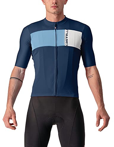 CASTELLI 4522023-424 PROLOGO 7 Jersey Men's T-Shirt Belgian Blue/Drive Blue-Silver Gray L