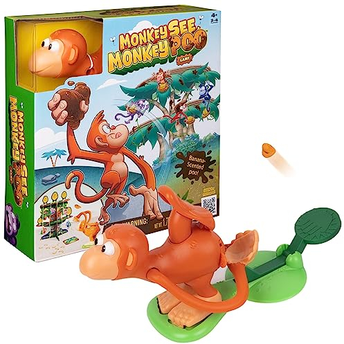Monkey See Monkey Poo Kinderspiel mit Bananenduft Fake Kot Lustige Spiele | sensorisches Spielzeug | Familienspiele | Lustige Geschenke für Vorschulkinder ab 4