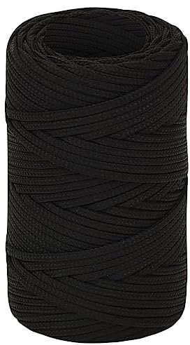vidaXL Arbeitsseil Geflochten Schnur Seil Tauwerk Flechtleine Flechtseil Flechtschnur Mehrzweckseil Allzweckseil Schwarz 2mm 25m Polyester