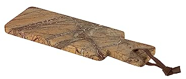 J-Line Schneidebrett Oni, rechteckig, Marmor, Braun/Ocker, klein