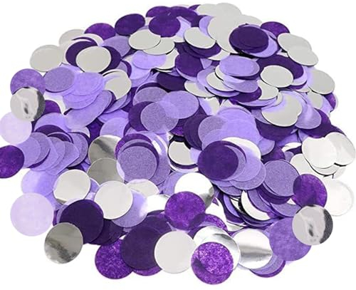 GoldRock Konfetti Groß 2.5cm Lila,Konfetti Bunt Rund, ca. 5000 Stk Konfetti Papier,Streudeko Geburtstag Hochzeit,Confetti Konfettikanone xxl,Glitzer Tischdeko für Karneval,Taufe,Party,Baby Shower Deko