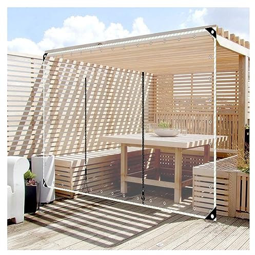Outdoor Planenvorhänge mit Reißverschluss Tür,0.5mm Pflanzenschutz Regen-Vorhänge PVC Glas Klare wasserdichte Tarps Schutzplane Allzweckplane als Türvorhang Kunststoffplane ( Size : H2.9xW9m/H9.5xW29.
