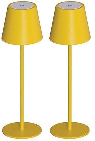 Led Akku Tischlampe Gelb 2er Set stufenlos dimmbar IP54 - Tischlampe Esstisch 3000k,Led Stehlampe batteriebetrieben 369mm, Nachttisch Lampe nachttisch lampe kabellos, Led Tischleuchte kabellos