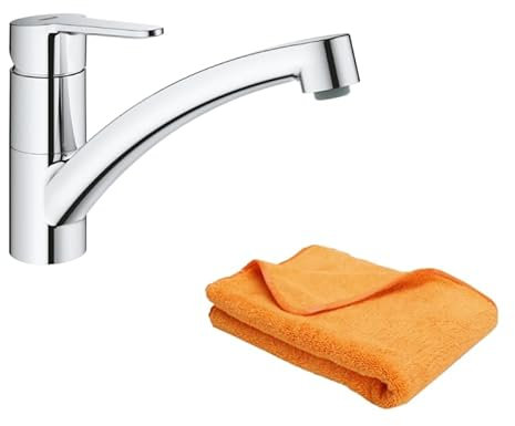 Robinet de cuisine bec bas GROHE Start Eco Quickfix + microfibre