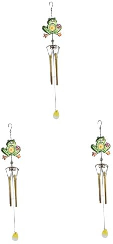 YARNOW 3st Frosch-windspiele Wind Charme Musikalisch Gestimmtes Glockenspiel Windspiele Glockenspiel Hängende Froschwindglocke Glockenspiel Für Draußen Windglocken Modell Eisen Metallrohr