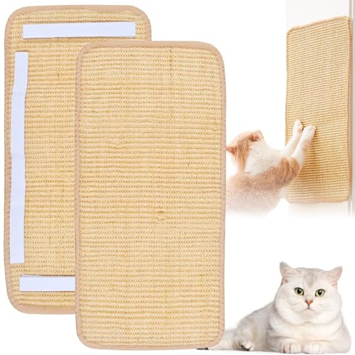2pcs Alfombra Rascador para Gatos,de sisal Resistente a los Muebles de Gatos,50x25cm Rascador de Gatos para Gatos Interiores, para Pared y Esquina,Protege Muebles y Esquina