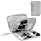 Organizador de Cables para Viaje con Doble Capa - Bolsa Técnica Impermeable para Cargadores, Teléfonos, Auriculares, Tarjetas | Travel Essentials para Viajes Accesorios, L, Gris