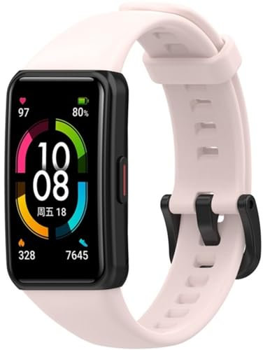 Silikon Ersatzarmband für Huawei Band 6/Band 6 Pro/Band 6 NFC, Sport Armbänder Uhrenarmband, Armband für Honor Band 6 (Pink)