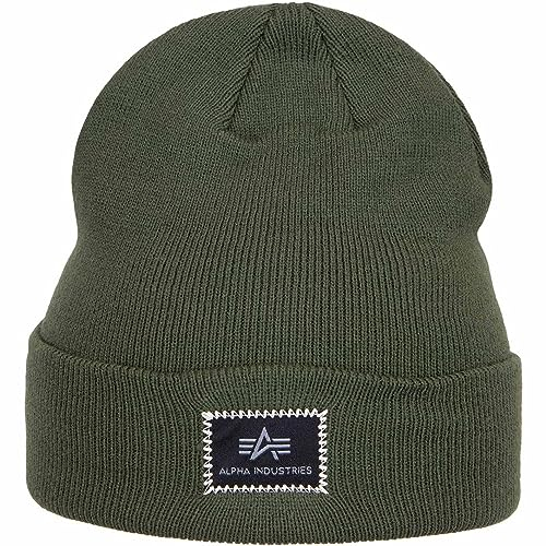 ALPHA INDUSTRIES Beanie Wintermütze (DE/NL/SE/PL, Alphanumerisch, Einheitsgröße, Dark Green)