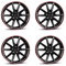 4x Borbet Felgen LX18 8x18 ET45 5x108 black glossy rim red kompatibel mit Toyota Proace City Verso