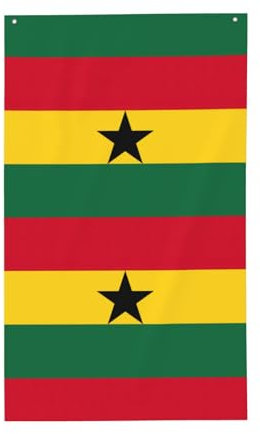 Flagge von Ghana, lustig, 90 x 152 cm, Gartenflagge, für drinnen und draußen, Hausdekoration