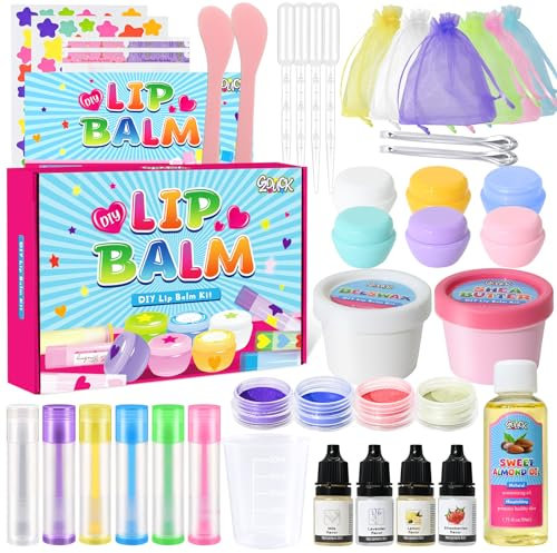 Lipgloss Selber Machen, JUYRLE Lippenbalsam Making Kit, Feuchtigkeitsspendend Mädchen Lip Gloss Lippenstift DIY Herstellungsset Set, Einfaches & Lustiges Kosmetik Make Up Geschenk für Frauen/Kinder