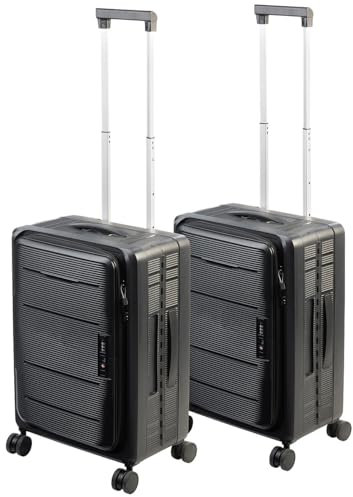 Xcase Hartschalen Trolley: 2er-Set Faltbare 4-Rollen-Hartschalen-Koffer, TSA, 20 / 50 cm, 50 l (Hartschalenkoffer, Reisekoffer, Reisetasche)