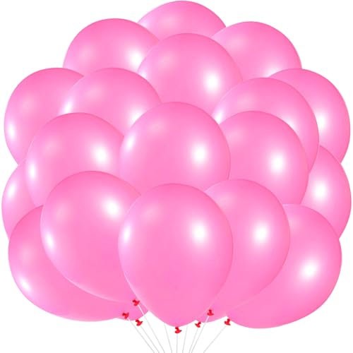 KOBOKO Luftballons Rosa, 20 Stk 10 Zoll Pinke Luftballons Geburtstag Mädchen, Rosa Ballons Hochzeit, Pink Helium Ballon, Rosa Latex Luftballon für Frauen Geburtstag Hochzeit Prinzessin Party Deko