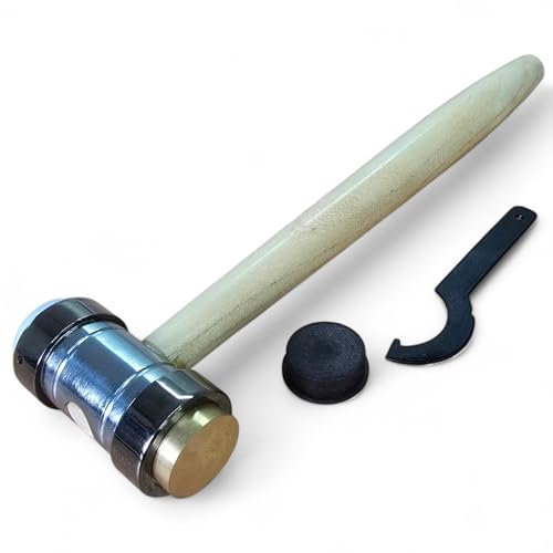 Combination Hammer for Jewellers, 3-in-1 Nylon, Brass and Fibre Hammer for Jewellery Making, 3 Interchangeable Faces, Craft Tools PTL®