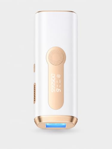 Haarlosy IPL Laser Hair Removal - Painless & 3-in-1 & Long Lasting & Salon Quality at Home, Ice Cooling Hair Removal Device for Women and Men, Body, Bikini Line and Face, Yellow