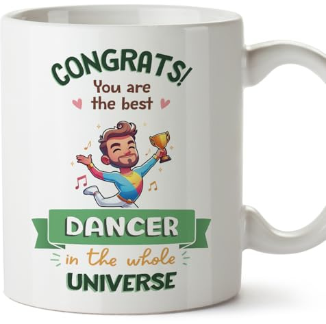 MUGFFINS Dancer Man Mug - in English - Best in Universe Trophy - Funny Gift for Colleagues - Ceramic 11oz Mug