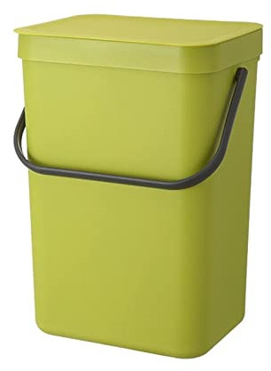 Papelera de baño Bote de basura de 12l for baño, cocina, baño, tubo de plástico cubierto colgante, for oficina, dormitorio, sala de estar, cesta de papel de desecho Papelera(Green)
