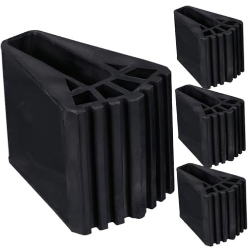 Generic 4 Stück Leiterfußabdeckung, Klapptrittleiter, Teleskop, Klappleiter, Stehleiter, Leiter-Pads, hohe Trittplattform, faltbare Hausleiter-Klemmen, Klebeband oben, schwarzes Gummi