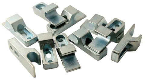 Clips a Gancio Lega di Zinco per Meccanismo Push Pull Botole Ispezione, Clip Metallica Mini Latch 35x11mm Anticorrosione, Telaio Anta Cartongesso Sportelli - Pz. 10