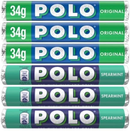 Multipack Mint Sweets - 3x Polo Spearmint & 3x Original Mint Tubes 34g (Pack of 6)