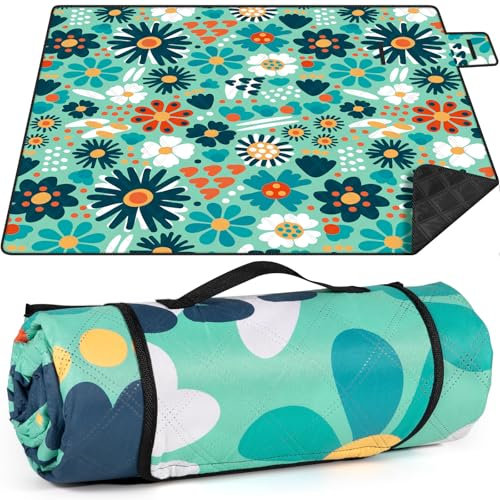 GLOSKIN Coperta da Picnic, Stuoia Campeggio 200 × 200 cm,Tappetino da Picnic Lavabile Portatile,Coperta da Campeggio All'Aperto, Adatto per Esterno, Barbecue,Spiaggia, Coperta da Campeggio da Viaggio