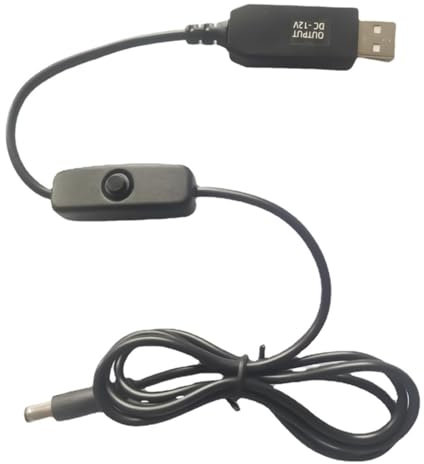 Wsdsgz 5V Power Cable USB To DC5.5x2.1mm Charging Cord Wire With Switching Key For 9V Camera Router LED Light Cooling Fan